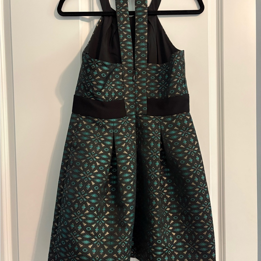 Bcbgeneration Teal And Black Patterned Dress - image 2